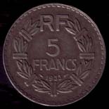 5 francs 1933